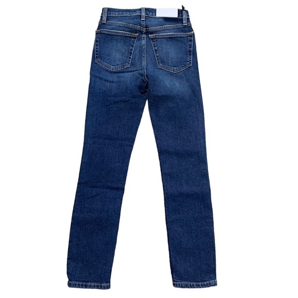 RE/DONE NWT High Rise Ankle Crop Color Midnight Blue Cotton Polyester Elastane - Picture 7 of 15